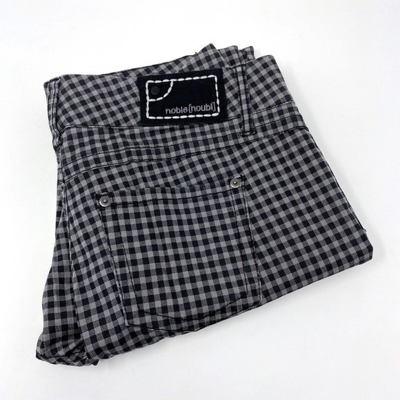 Rewash‎ Nobel Women's Black Gray Checked Pants Size 13 Peace Love Eco Stretch - Picture 1 of 7